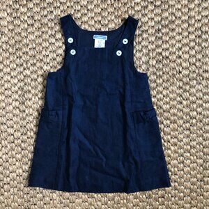 Jacadi Girls navy blue cotton dress with pearl button details 36M